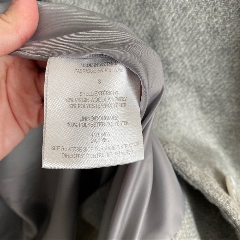 Theory High Neck Gray Wool Jacket Coat - Picture 4 of 4